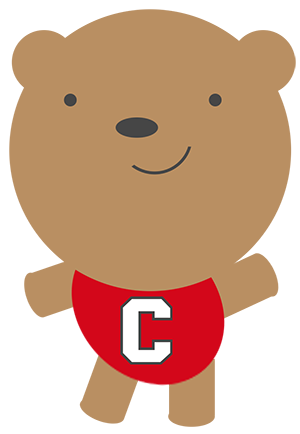 cute bear cartoon with Cornell C on shirt