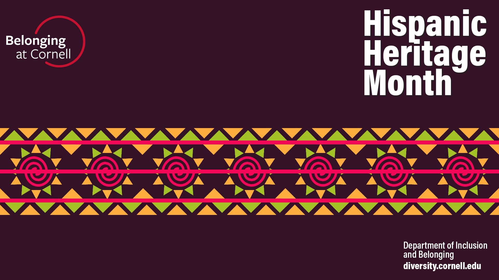 zoom background to celebrate hispanic heritage month, featuring colorful pattern