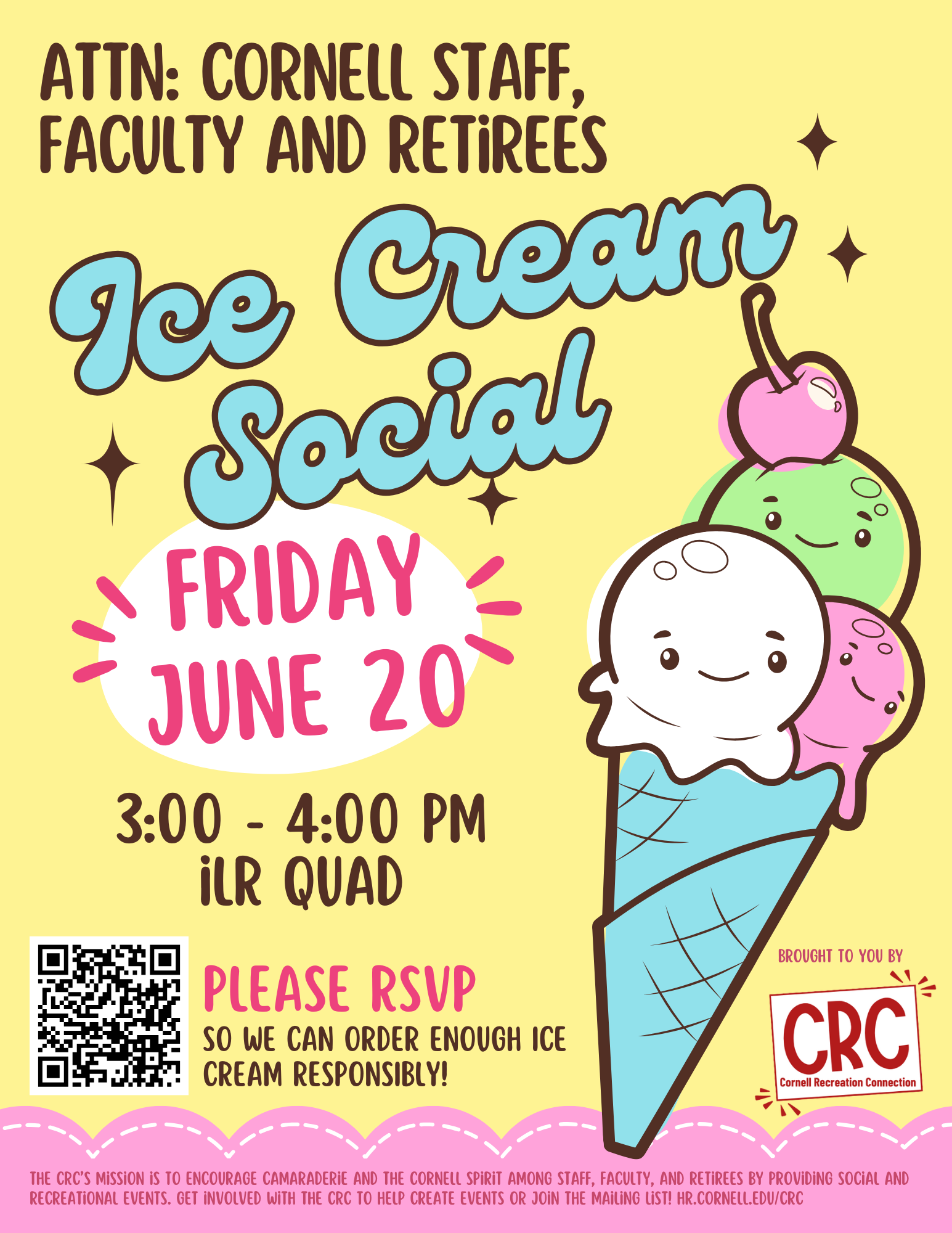 CRC ice cream flyer