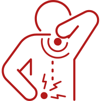 icon of human form exhibiting back pain