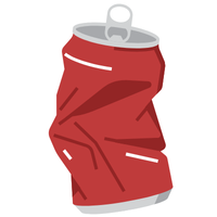 crushed aluminum can