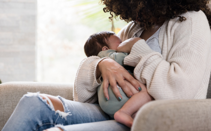 breastfeeding mother and infant