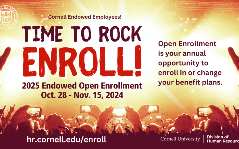 open enrollment flyer: time to rock enroll!