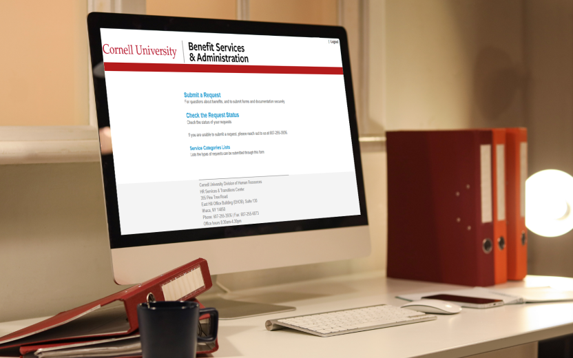computer monitor displaying new service landing page